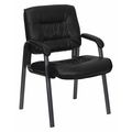 Flash Furniture Side Reception Chair, 26"L36"H, Padded, LeatherSeat, ContemporarySeries BT-1404-BKGY-GG