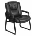 Flash Furniture Black Reception Chair, 29 in W 31" L 41-3/4" H, Padded, Leather Seat, Contemporary Series GO-2138-GG