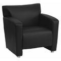 Flash Furniture Chair, 30"L31-1/4"H, Flared, LeatherSeat, Hercules MajestySeries 222-1-BK-GG