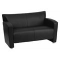 Flash Furniture Loveseat, 30" x 31-1/4", Upholstery Color: Black 222-2-BK-GG