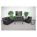Flash Furniture Living Room Set, 35" to 64" x 38", Upholstery Color: Black BT-70597-RLS-SET-GG