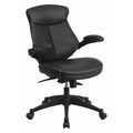 Flash Furniture Contemporary Chair, Foam, 18" to 21-1/2" Height, Adjustable Arms, Black BL-ZP-804-GG