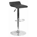 Flash Furniture Black Vinyl Barstool, Adj Height DS-801B-BK-GG