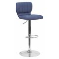 Flash Furniture Blue Fabric Barstool, Adj Height, Frame Material: Metal CH-132330-BLFAB-GG