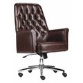 Flash Furniture Executive Chair, Foam, 19" to 22" Height, Fixed Arms, Brown BT-444-MID-BN-GG