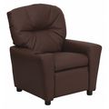 Flash Furniture Kids Recliner, 25" to 39" x 28", Upholstery Color: Brown BT-7950-KID-BRN-LEA-GG