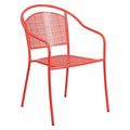 Flash Furniture Coral Steel Patio Arm Chair with Round Back CO-3-RED-GG
