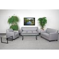 Flash Furniture Living Room Set, 29" x 32-1/4" to 32-1/2", Upholstery Color: Gray BT-827-SET-GY-GG
