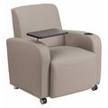 Flash Furniture Guest Chair, 27"L35"H, Raised Tablet, LeatherSeat, ContemporarySeries BT-8217-GV-CS-GG