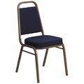 Flash Furniture NavyBanquet Chair, 20-1/4"L36"H, Fixed, FabricSeat, HerculesSeries FD-BHF-1-ALLGOLD-0849-NVY-GG