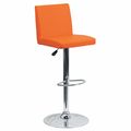 Flash Furniture Orange Vinyl Barstool, Adj Height, Backrest: Panel Back CH-92066-ORG-GG