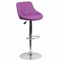 Flash Furniture Purple Vinyl Barstool, Adj Height, Seat Height Range: 23" to 32" CH-82028A-PUR-GG