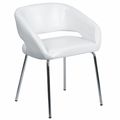 Flash Furniture Side Reception Chair, 21-3/4"L28-3/4"H, LeatherSeat, FusionSeries CH-162731-WH-GG