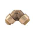 Sharkbite Push-to-Connect Elbow, 1/2 in Tube Size, Brass, Brass U248LF