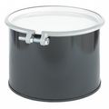 Zoro Select Open Head Transport Drum, Steel, 5 gal, Unlined, Black CQ0501