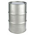 Zoro Select Closed Head Transport Drum, 304 Stainless Steel, 55 gal, Unlined, Silver ST5504