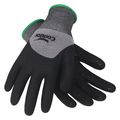 Condor Nitrile Coated Gloves, 3/4 Dip Coverage, Black/Gray, XS, PR 19K989