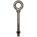 Ken Forging Machinery Eye Bolt With Shoulder, 3/8"-16, 10 in Shank, 3/4 in ID, 316 Stainless Steel, Plain N2023-316SS-10
