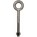 Ken Forging Machinery Eye Bolt Without Shoulder, 5/8"-11, 6 in Shank, 1-3/8 in ID, 316 Stainless Steel, Plain N2007-316SS-6
