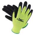 Condor Natural Rubber Latex Hi-Vis Coated Gloves, Palm Coverage, Black/Yellow, 2XL, PR 19L446