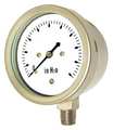 Pic Gauges Pressure Gauge, 0 to 30 in wc, 1/4 in MNPT, Stainless Steel, Silver LP1-SS-254-30