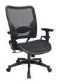 Office Star Desk Chair, Mesh, 17-3/4" to 22" Height, Adjustable Arms, Black 6216