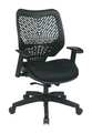 Office Star Managerial Chair, Mesh, 18-3/4" to 22-3/4" Height, Adjustable Arms, Black 86-M33BN2W