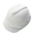Msa Safety Front Brim Hard Hat, Type 1, Class E, Ratchet (4-Point), White 10150199