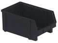 Lewisbins 15 lb Hang & Stack Storage Bin, Plastic, 8 1/8 in W, 6 in H, 12 7/8 in L, Black PB40-FXL