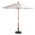 Grosfillex Market Wood Patio Umbrella, 9 ft., Wooden Pole, White 98910431