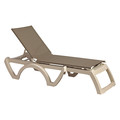 Grosfillex Calypso Sling Chaise, Taupe/Sndstne, PK2 US167181