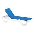 Grosfillex Marina Sling Chaise, Blue/White US404006
