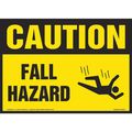 Jj Keller Caution, Fall Hazard, 10" x 7", Vinyl 8001292