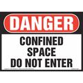 Jj Keller Danger, Confined Space, 14" x 10", Vinyl 8001150