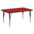 Flash Furniture Rectangle Activity Table, 24" X 48" X 25.125", Laminate Top, Red XU-A2448-REC-RED-T-P-GG