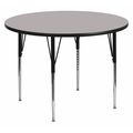 Flash Furniture Round Activity Table, 48 X 48 X 30.125, Chrome, Laminate, Particleboard, Steel Top, Grey XU-A48-RND-GY-T-A-GG