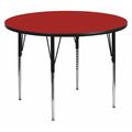 Flash Furniture Round Activity Table, 42" W X 42" L X 30.125" H, Laminate, Red XU-A42-RND-RED-T-A-GG