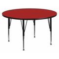 Flash Furniture Round Activity Table, 48" X 48" X 25.125", Laminate Top, Red XU-A48-RND-RED-T-P-GG