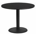 Flash Furniture Round Laminate Table Top, 36" W, 36" L, 31.125" H, Laminate Top, Wood Grain XU-RD-36-BLKTB-TR24-GG