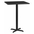 Flash Furniture Square Laminate Table Top, 30" W, 30" L, 43.125" H, Laminate Top, Wood Grain XU-BLKTB-3030-T2222B-GG