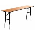 Flash Furniture Rectangle Training Table, 18" X 72" X 30.25", Wood Top, Wood Grain YT-WTFT18X72-TBL-GG