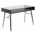 Flash Furniture Bretford Desk, 23-5/8" D X 47-1/4" W X 30.313" H, Clear/Chrome, Laminate, Table Top: Glass NAN-JN-2966-GG