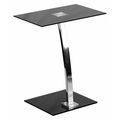 Flash Furniture Computer Desk, 12.5" D, 19" W, 22-3/4" H, Silk Black Top/Chrome Frame, Metal, Table Top: Glass NAN-LT-07-GG