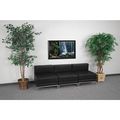 Flash Furniture Living Room Set, 28-3/4" x 27-1/4", Upholstery Color: Black, Frame Material: Stainless Steel ZB-IMAG-MIDCH-3-GG