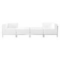 Flash Furniture Living Room Set, 28" x 27-1/4, Upholstery Color: White, Series: Imagination ZB-IMAG-SET7-WH-GG