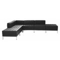 Flash Furniture 6 pcs. Living Room Set, 28-3/4", 84-1/2" x 27-1/2", Upholstery Color: Black ZB-IMAG-SECT-SET8-GG