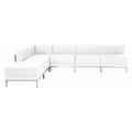 Flash Furniture 6 pcs. Living Room Set, 28-1/2", 84-1/2" x 27-1/2", Upholstery Color: White ZB-IMAG-SECT-SET10-WH-GG