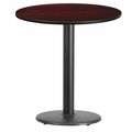 Flash Furniture Round Mahogany Laminate Table w/Rnd Base, 24", 24" W, 24" L, 31.125" H, Laminate Top, Wood Grain XU-RD-24-MAHTB-TR18-GG