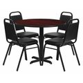 Flash Furniture Round Table Set, 36" W, 36" L, 30" H, Laminate Top, Wood Grain HDBF1002-GG