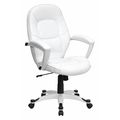 Flash Furniture Metal Contemporary Chair, 18-1/2" to 20-3/4", Fixed Arms, White QD-5058M-WHITE-GG